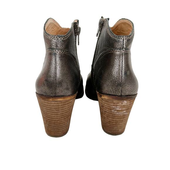 Lucky Brand Bronze Metallic Leather Booties Sz 7 - Picture 4 of 11